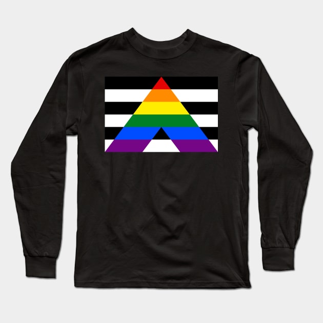 LGBTQ Ally Pride Flag Long Sleeve T-Shirt by n23tees